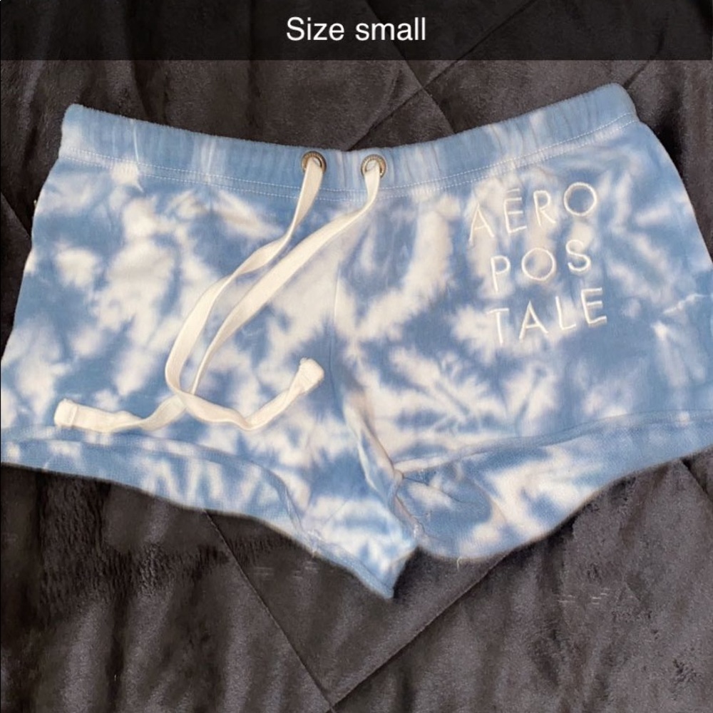 Blue tie dye booty shorts